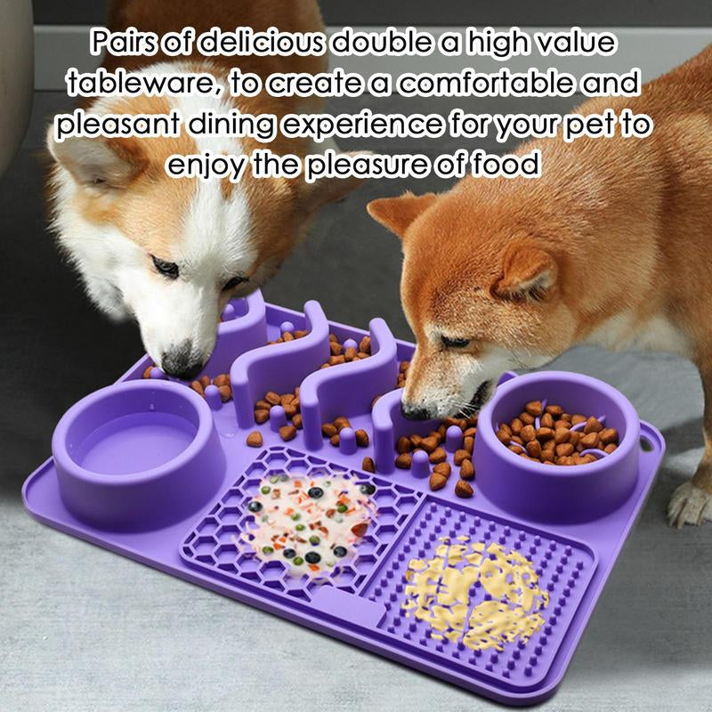 Multi-Functional Pet Food Bowl Slow Food Dinner Basin Pad