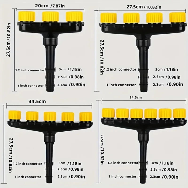 Multi-Head Spray Agriculture Atomizer Nozzle Garden Lawn Sprinkler Farm Vegetable Irrigation Adjustable Large Flow Watering Tool