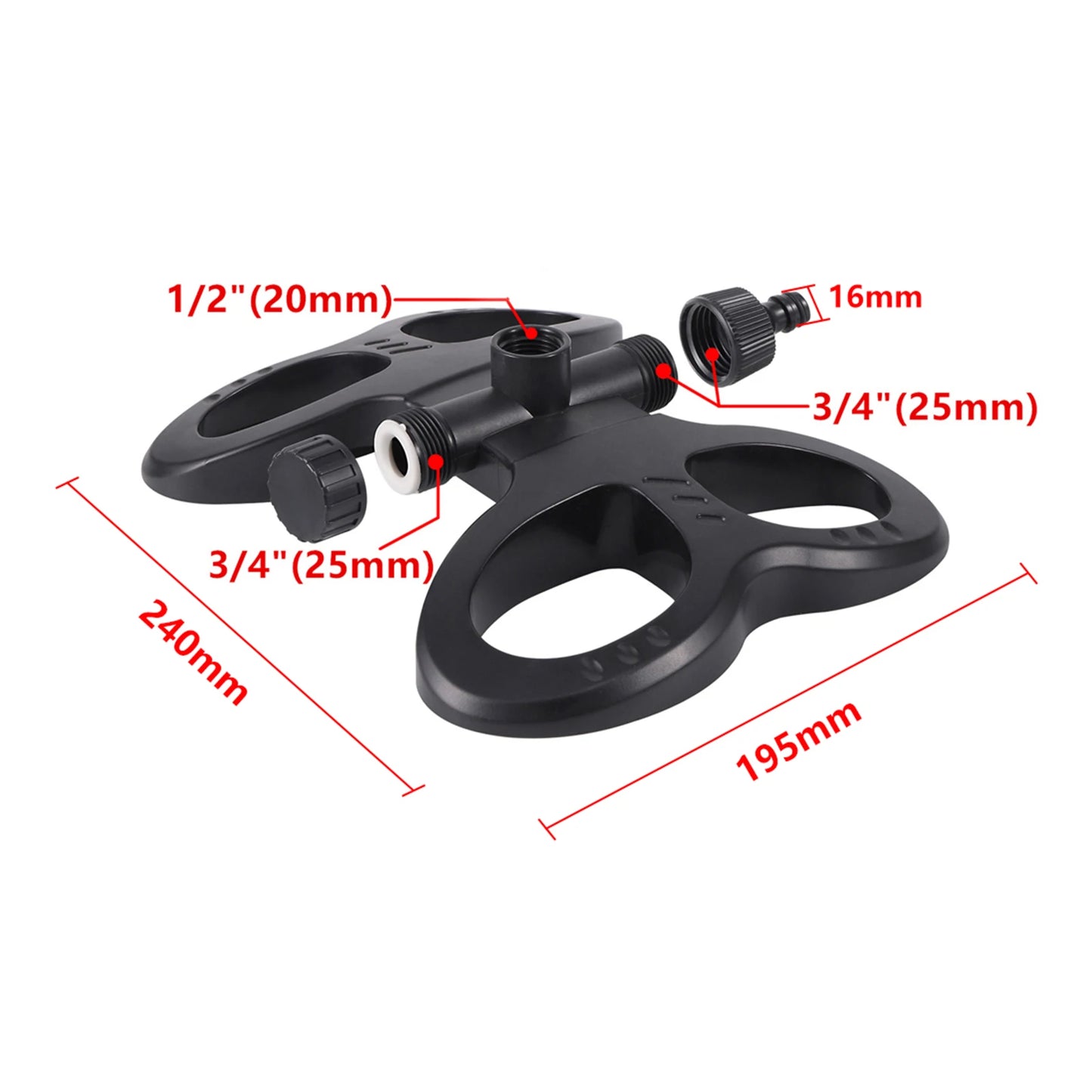 360 Degree Rotating Jet Sprinklers Double Outlet Rocker Nozzles 1/2" Male Thread Garden Agriculture Irrigation Sprinklers