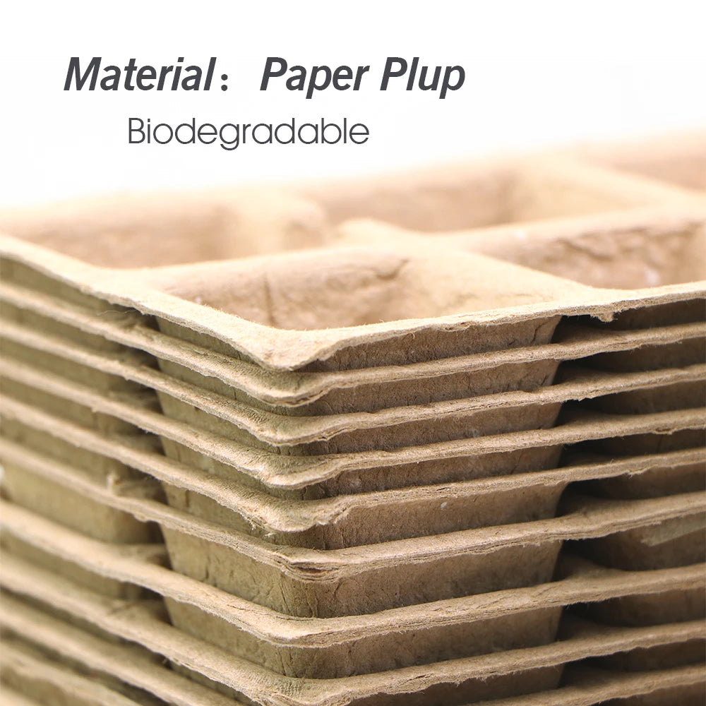 Seeds Starter Seedling Trays Kits Environmental Agriculture Plants Cultivation Germination Nursery Pots Biodegradable Paper Pulp