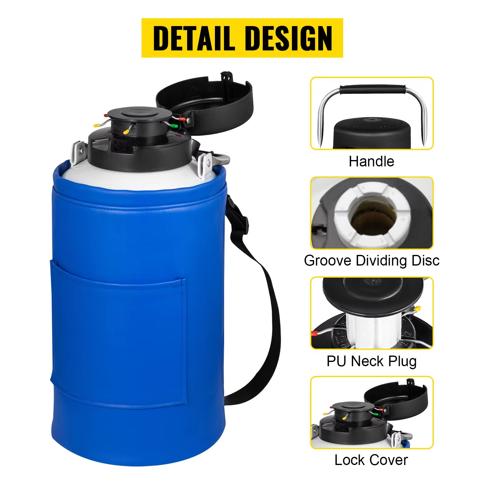 Vacuum Cow Semen Storage Liquid Nitrogen Tank for Farm Veterinary
