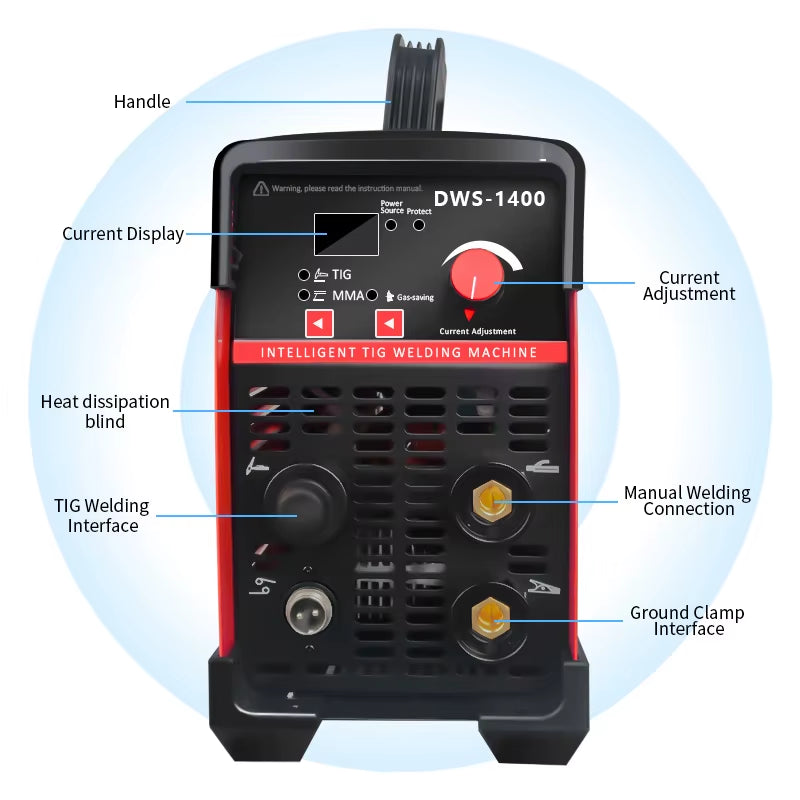 Portable TIG Welding Machine with DC Motor Digital for Farm Industries Can Process Stainless Steel