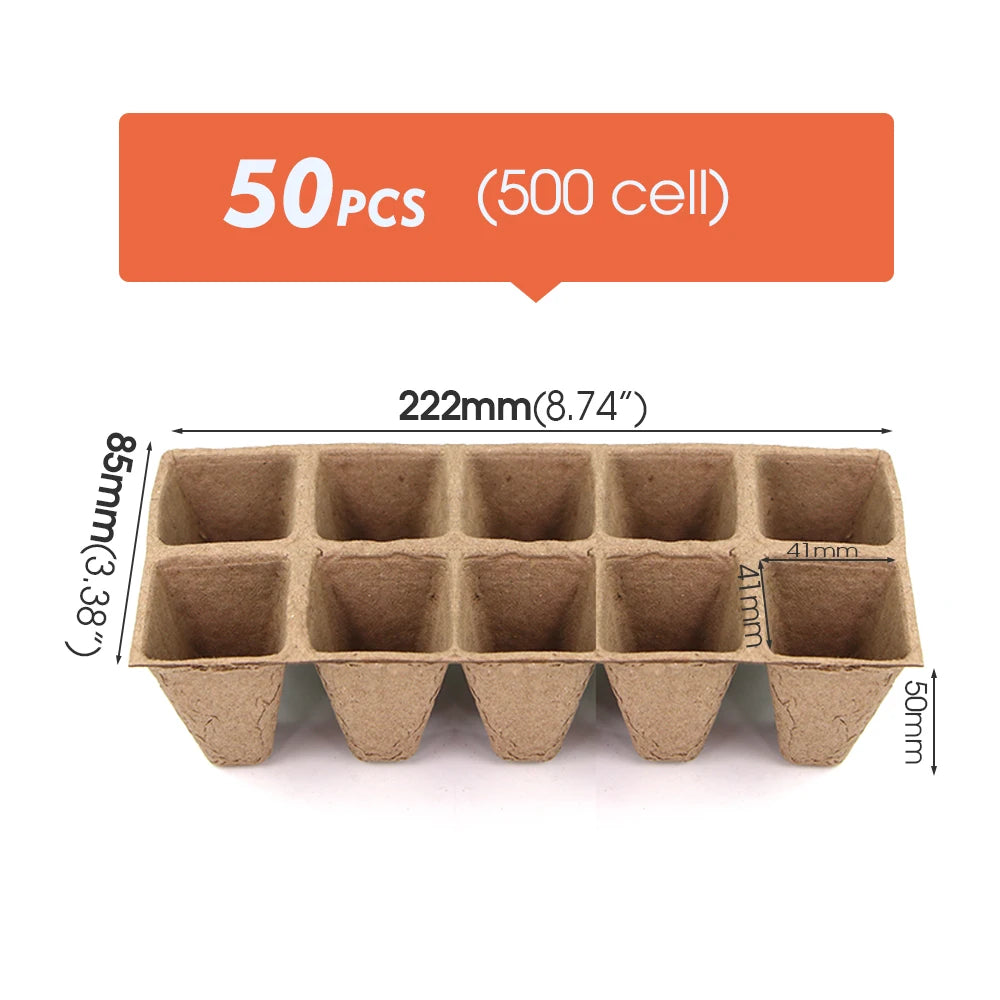 Seeds Starter Seedling Trays Kits Environmental Agriculture Plants Cultivation Germination Nursery Pots Biodegradable Paper Pulp