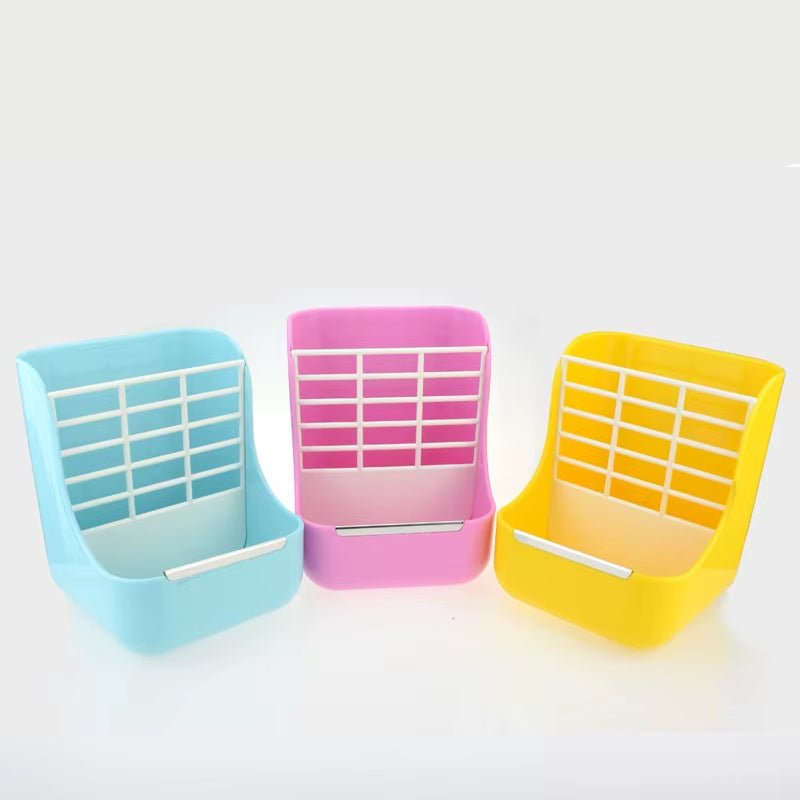 Rabbit Food Feeder Small Animal Supplies Rabbit Chinchillas Guinea Pig 2 in 1 Feeding Bowls Double Use for Grass and Food