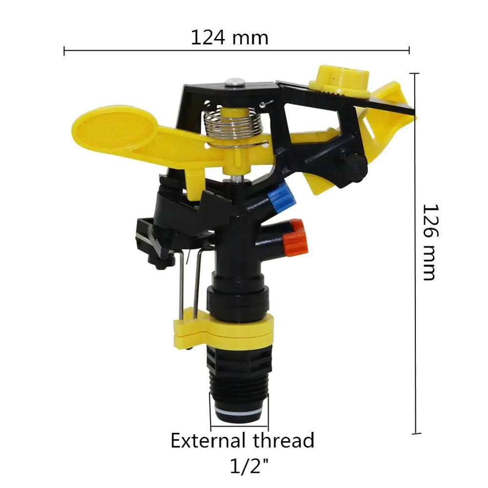 360 Degree Rotating Jet Sprinklers Double Outlet Rocker Nozzles 1/2" Male Thread Garden Agriculture Irrigation Sprinklers