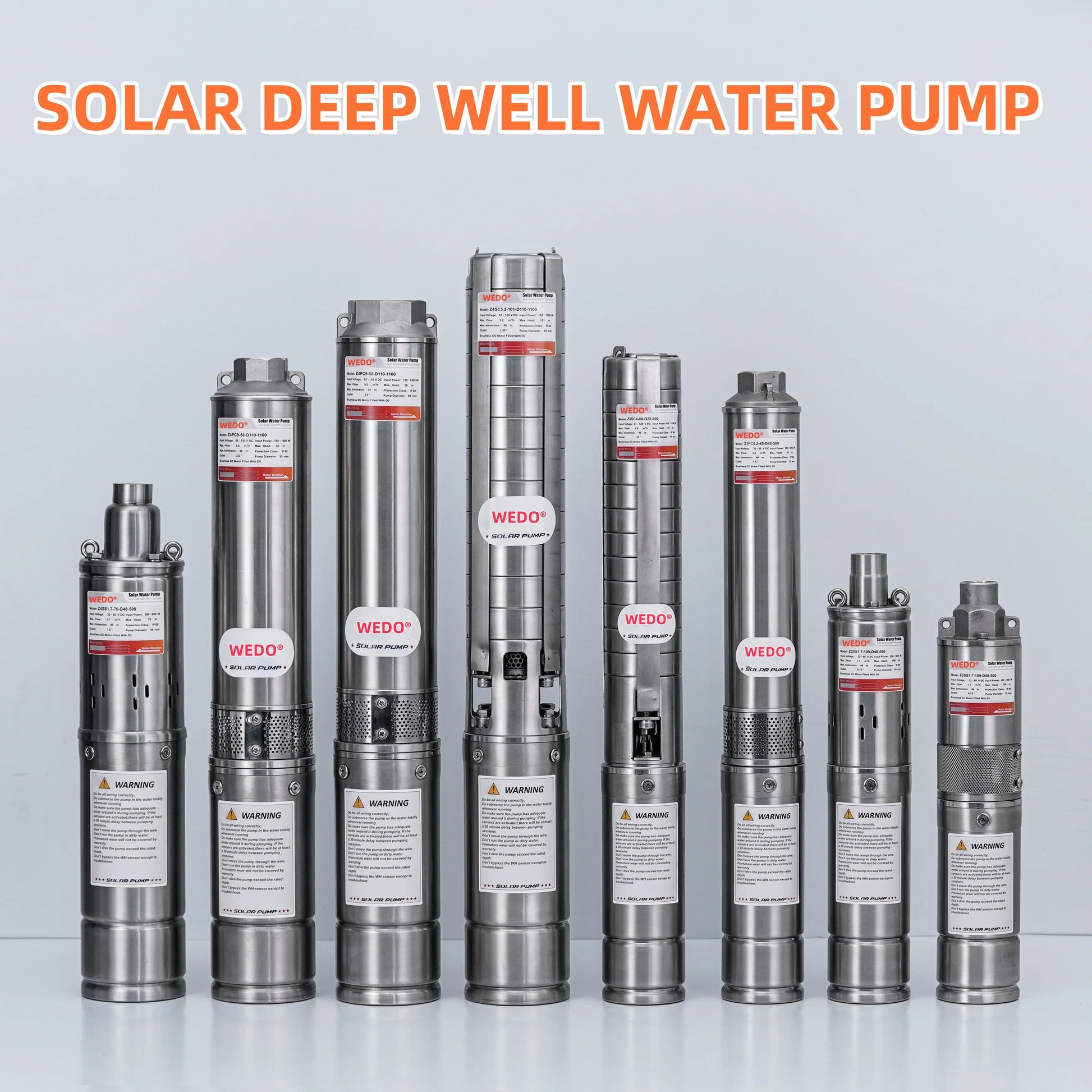 WEDO BRAND 3WSDS3.5-80-72-600D 3INCH 72V 600W STAINLESS STEEL DC SOLAR DEEP WELL WATER PUMP for GARDEN/FARM/FOUNTAIN IRRIGATION