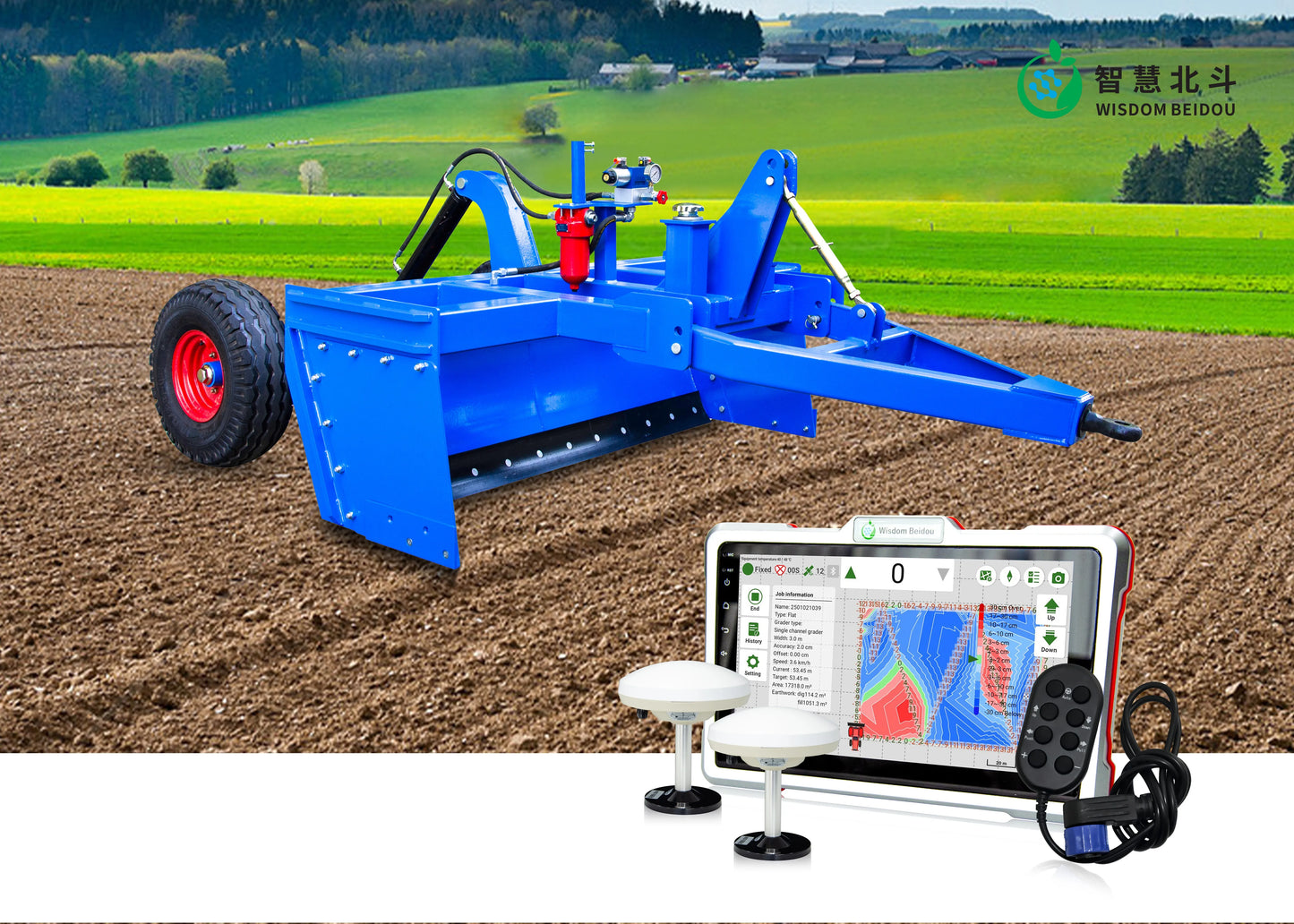 High Precision GPS Leveling Land Leveler Machine Control System Land Leveling Grader System Agricultural Farm Flat Ground System