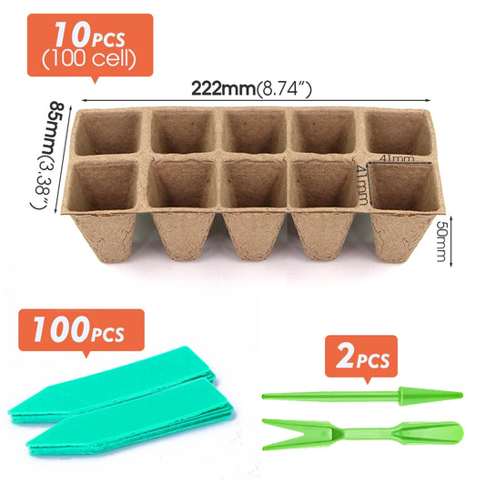 Seeds Starter Seedling Trays Kits Environmental Agriculture Plants Cultivation Germination Nursery Pots Biodegradable Paper Pulp