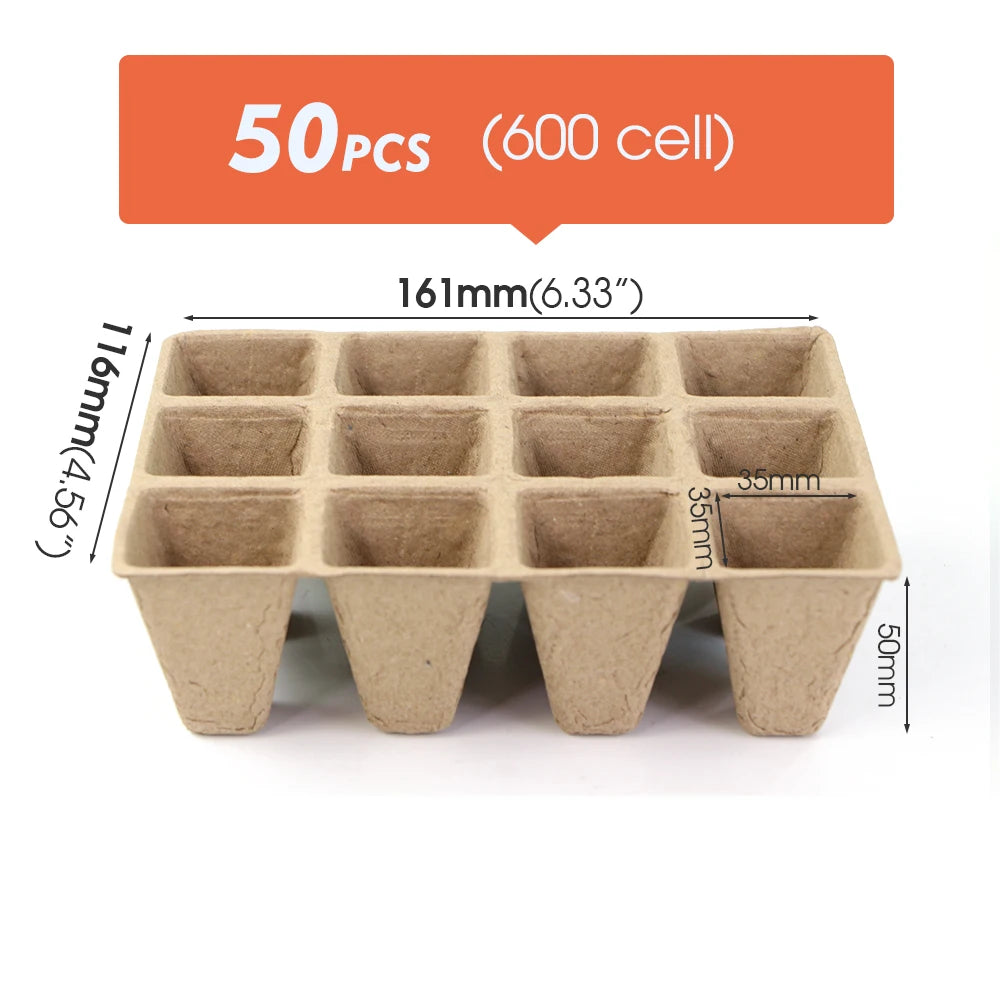 Seeds Starter Seedling Trays Kits Environmental Agriculture Plants Cultivation Germination Nursery Pots Biodegradable Paper Pulp