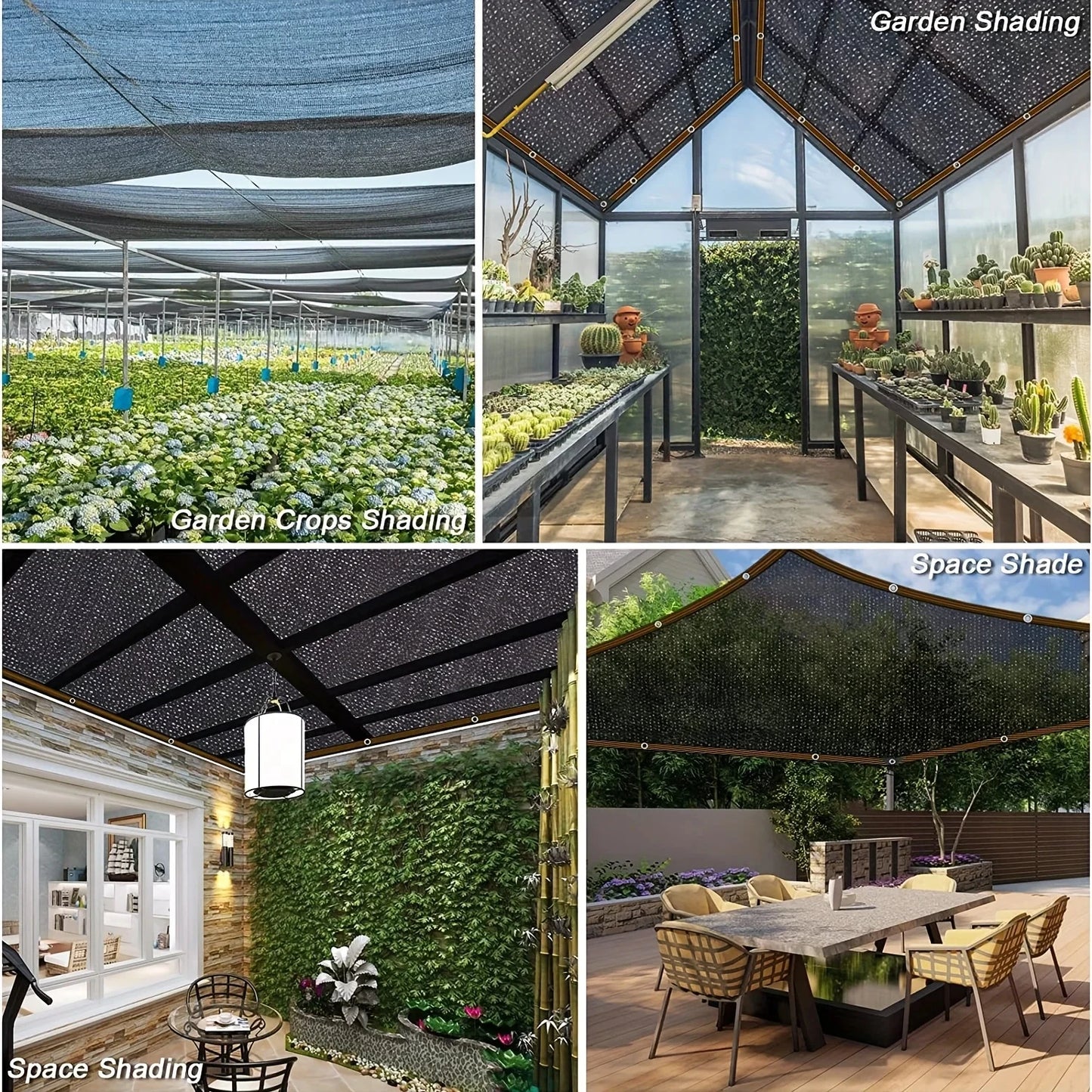 12Pin 80% Shading Garden Black Sunshade Net UV Resistant Greenhouse Shading Cover Outdoor Pergola Sun Canopy Car Shed Awning
