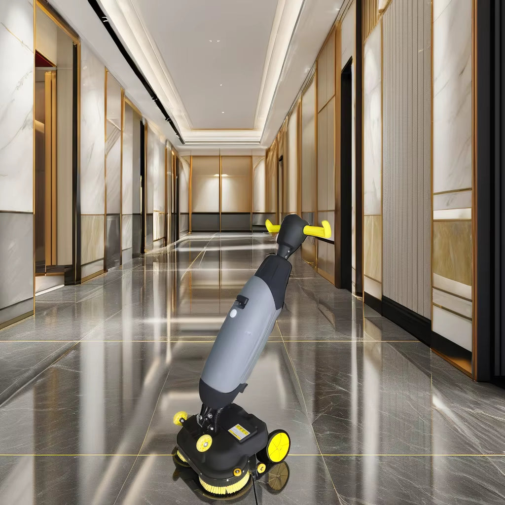 GS03 Electric Walk- Floor Scrubber for Office Warehouse Store New Condition Manual Fuel for Home Farm Use Core Battery Brush