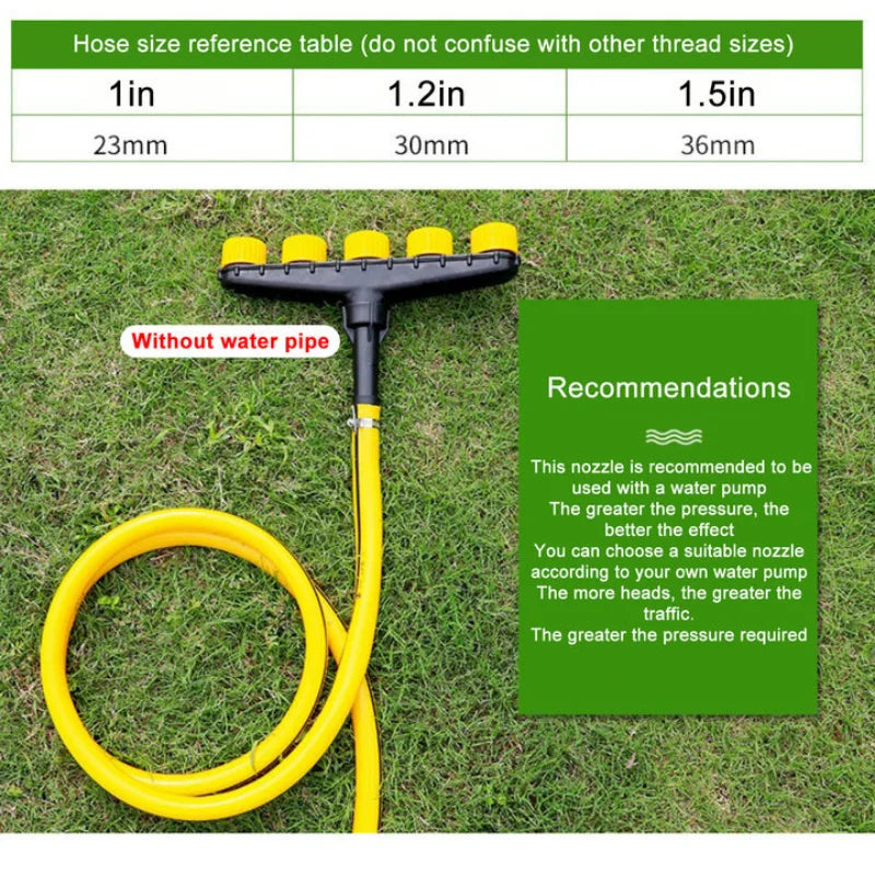 Multi-Head Spray Agriculture Atomizer Nozzle Garden Lawn Sprinkler Farm Vegetable Irrigation Adjustable Large Flow Watering Tool