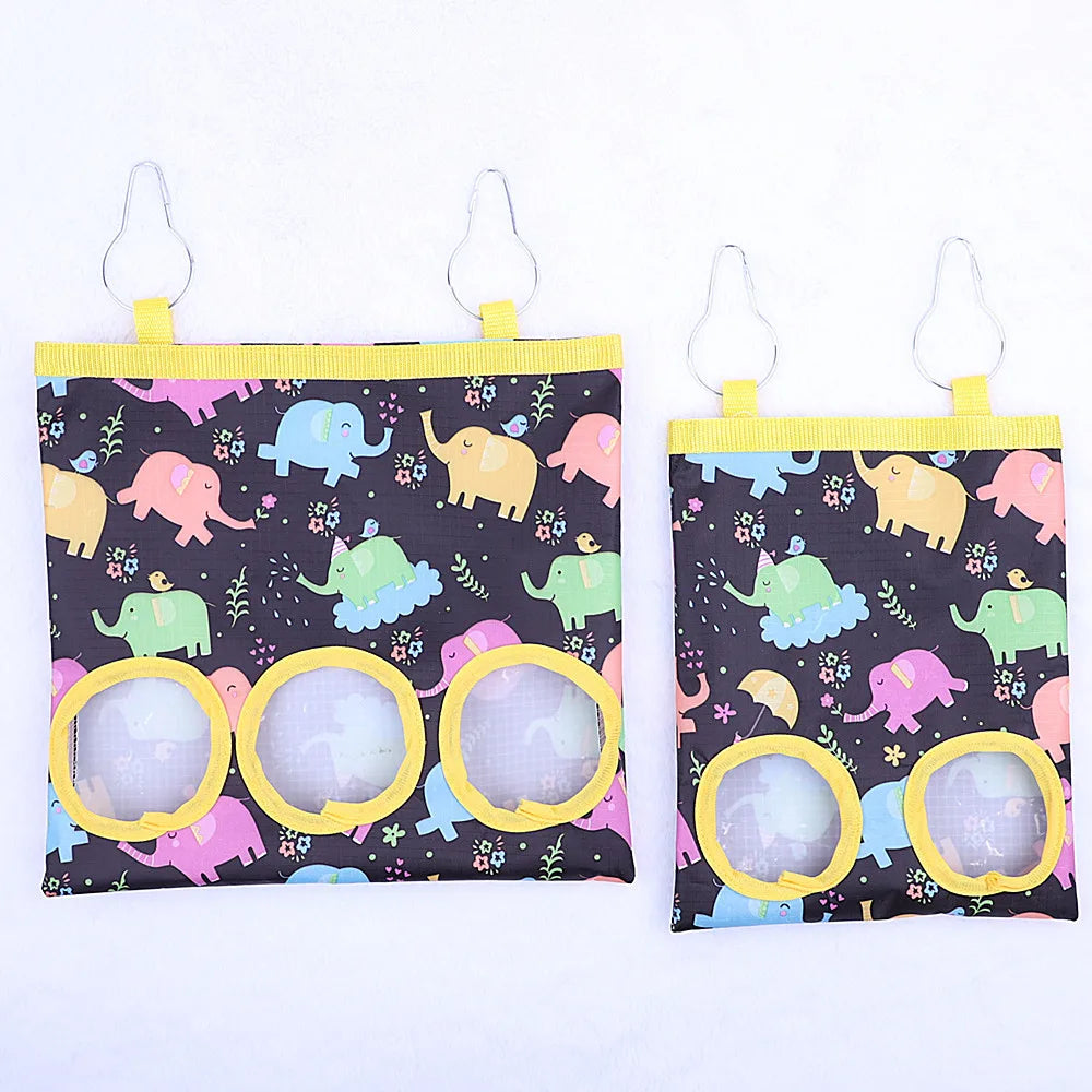 2/3 Holes Hanging Hay Bag with Hooks for Bunny Guinea Pigs Small Animal Feeder Rabbit Food Dispensers Bag Pet Feeding Bag